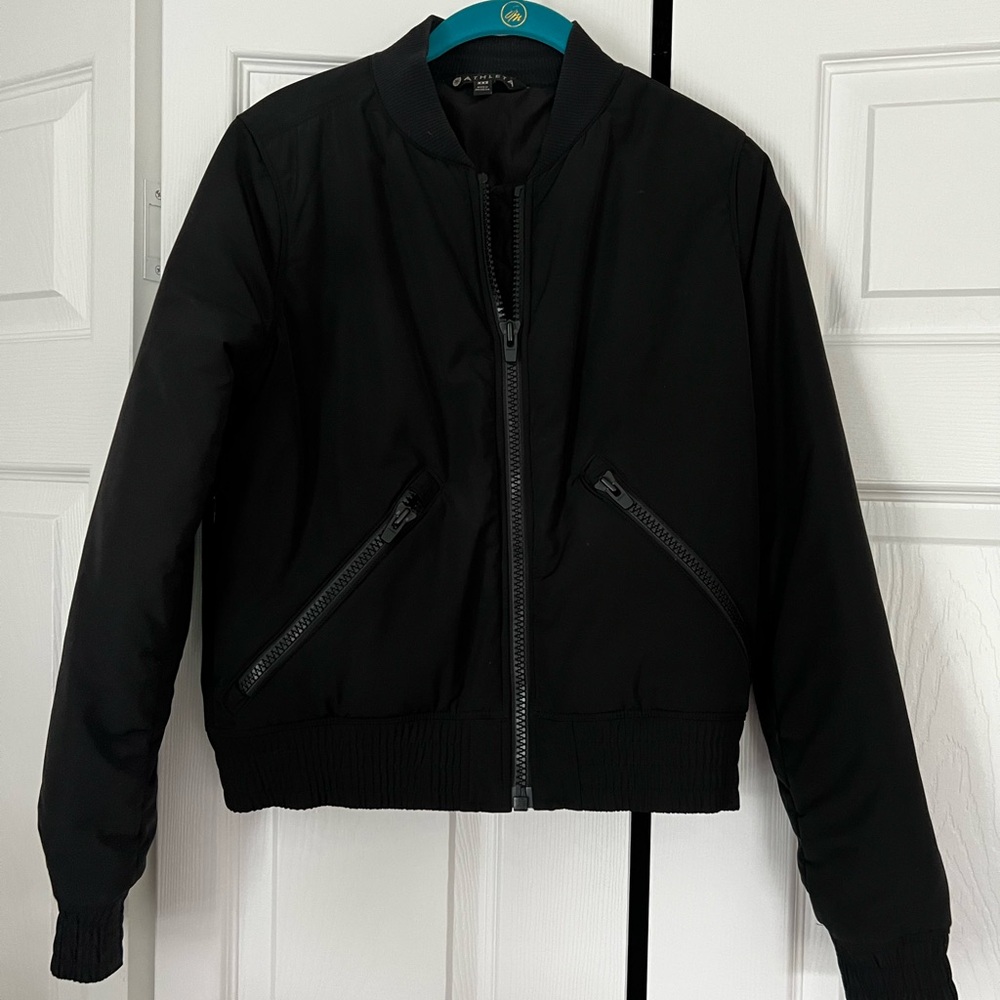 Athleta Black Bomber Jacket